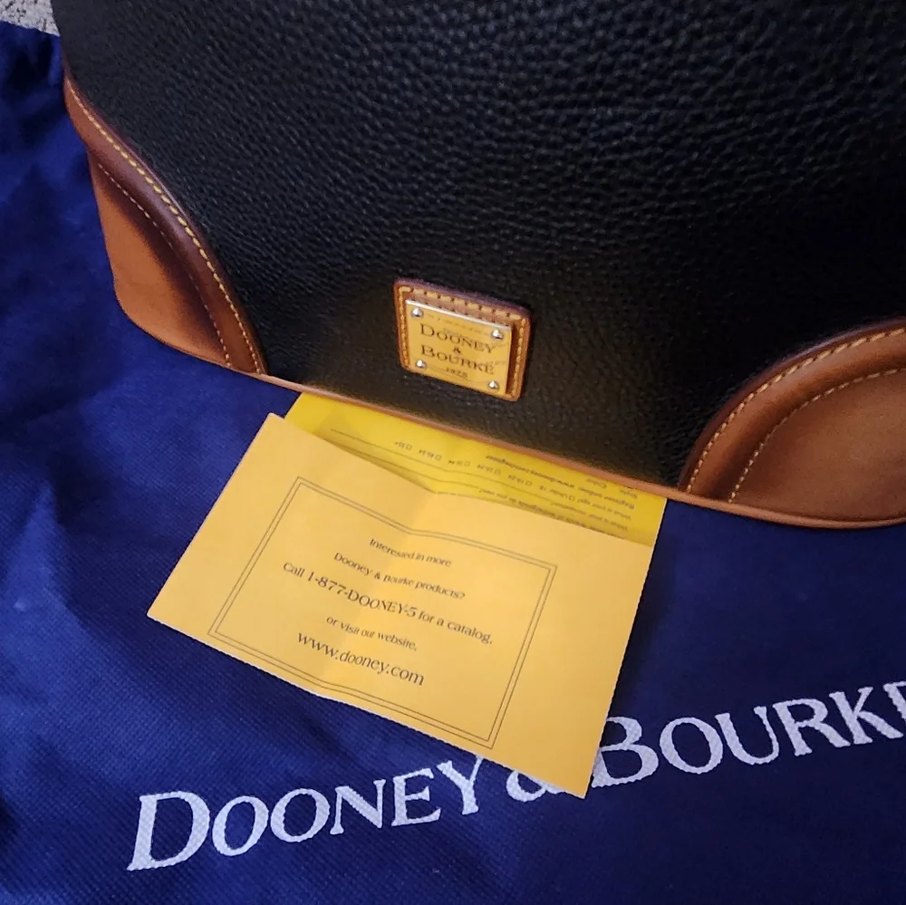Dooney & Bourke Handbag #7L960 - Black / Brown - Pebble Leather - Picture 3 of 13